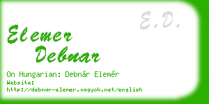 elemer debnar business card